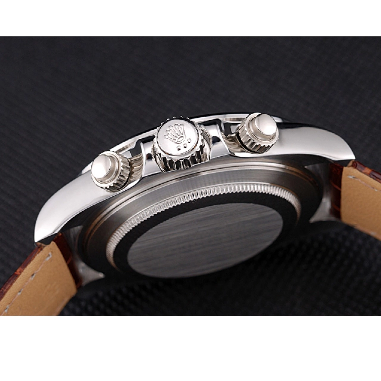 AAA Replica Watches Leather Daytona Dial Rolex Stainless Case Strap White Brown Steel 0815